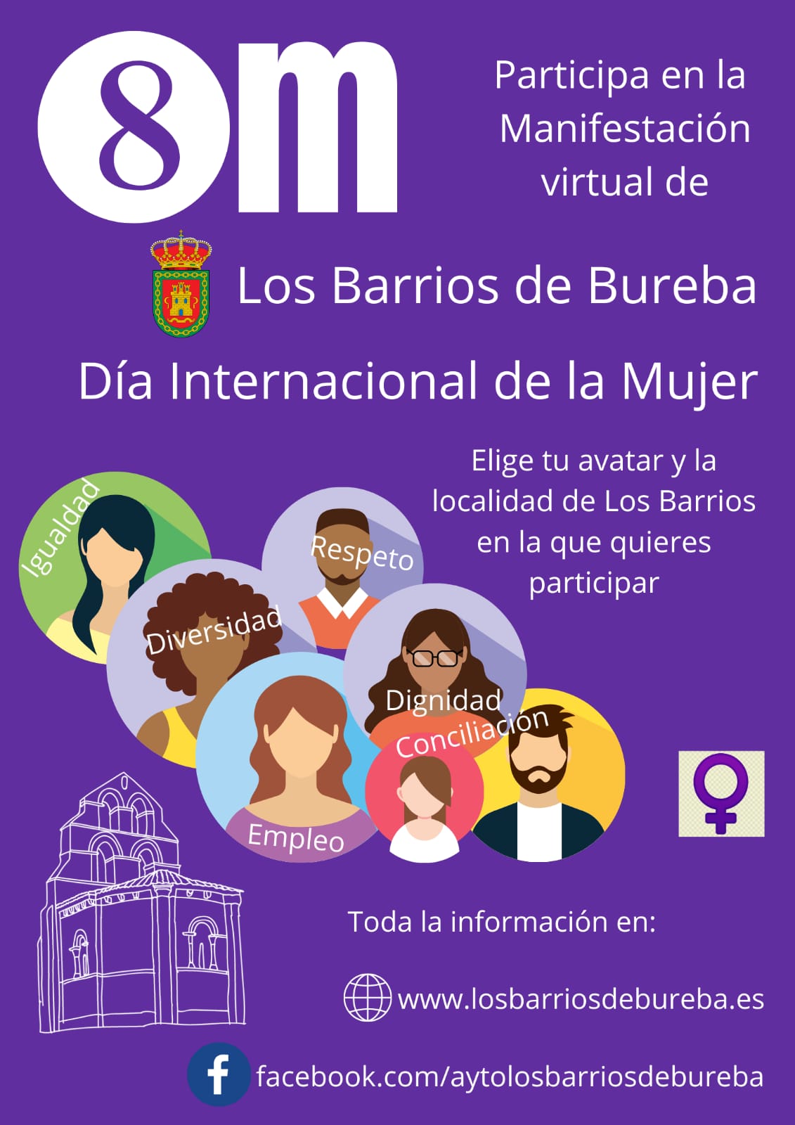Convocatoria manifestación virtual 8M: Día Internacional de la Mujer.