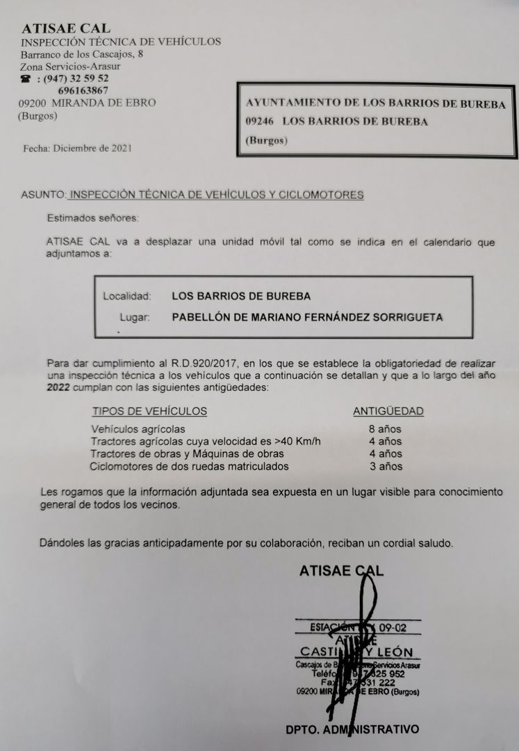 ITV  VEHICULOS AGRICOLAS